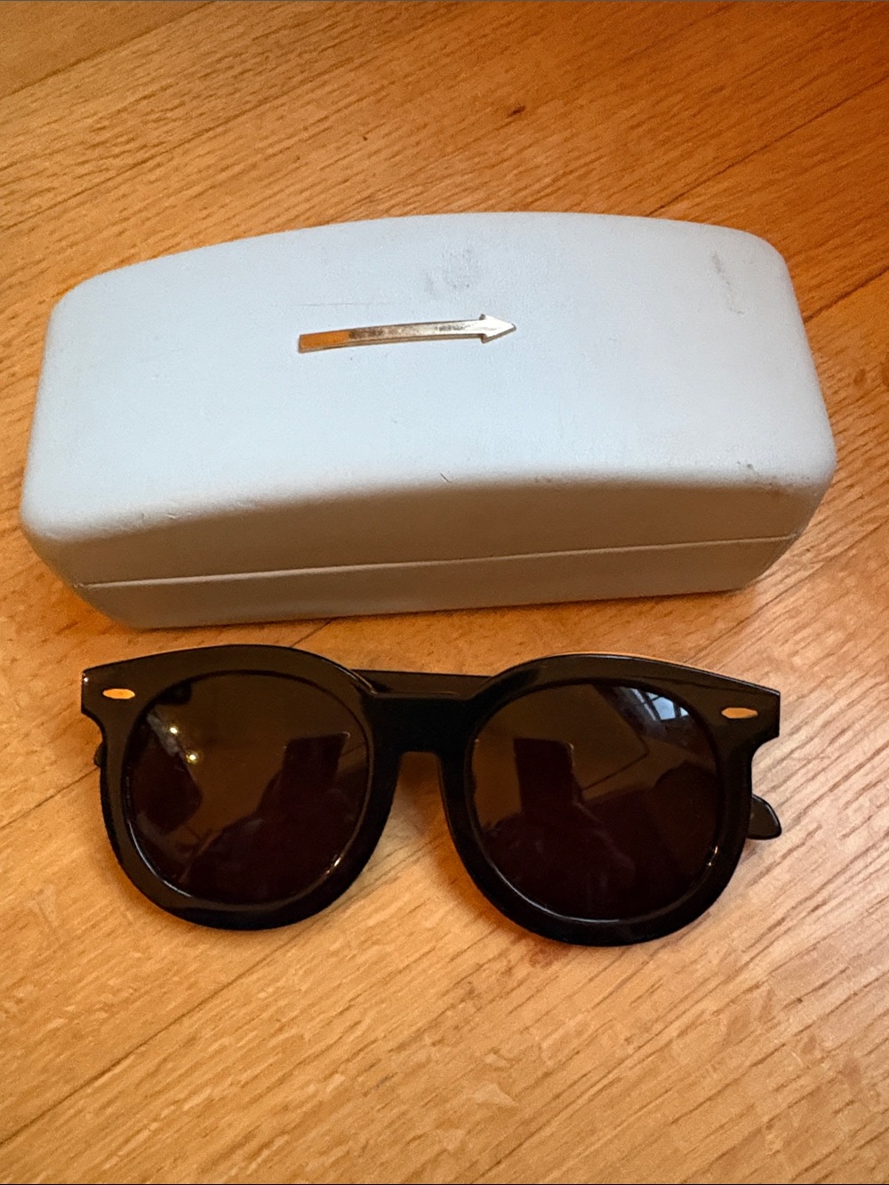 Karen Walker Black Sunglasses with Dark Brown Lenses